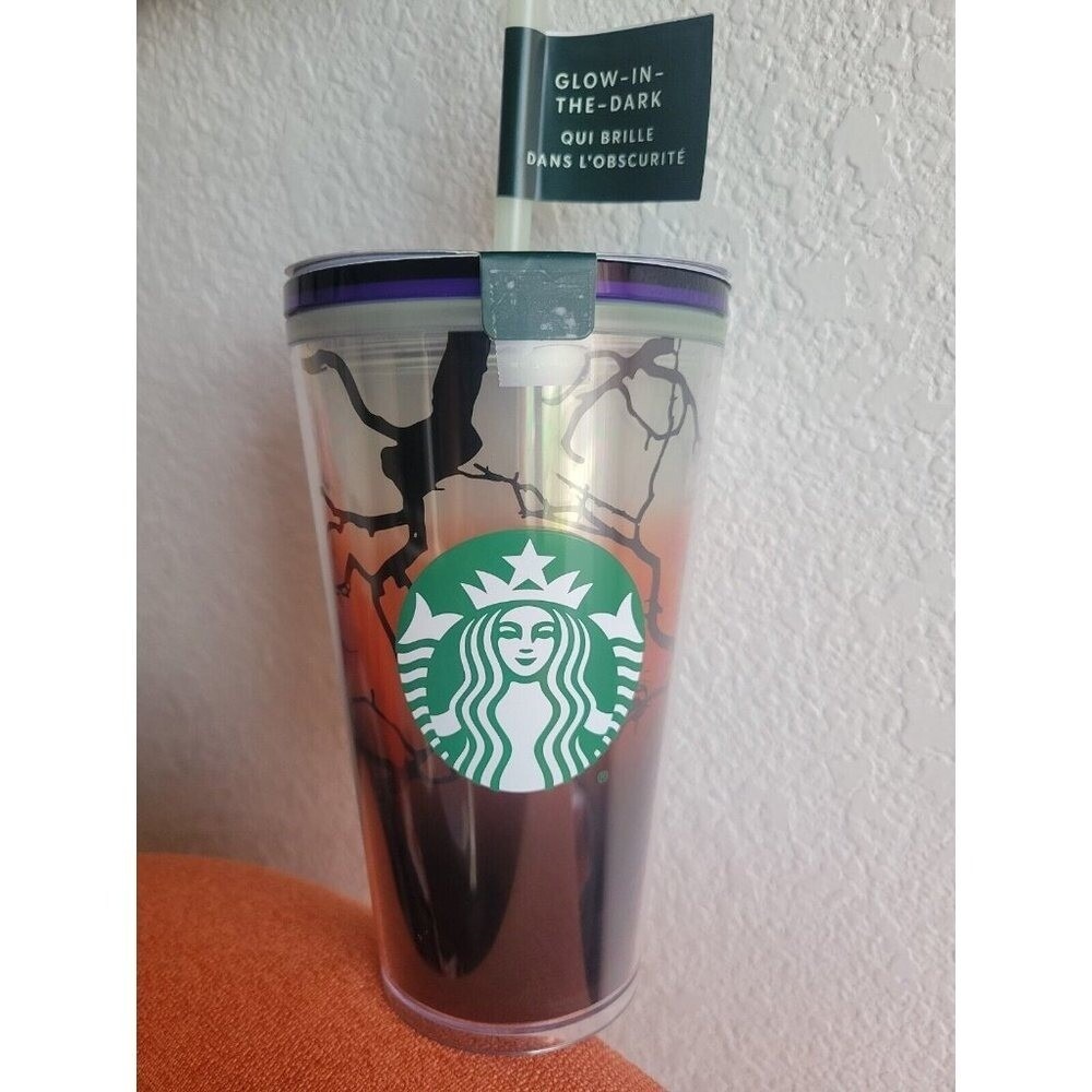 Starbucks 2022 Fall Halloween Ravens Perch Glow In The Dark 16 oz Tumbler‎ S50K